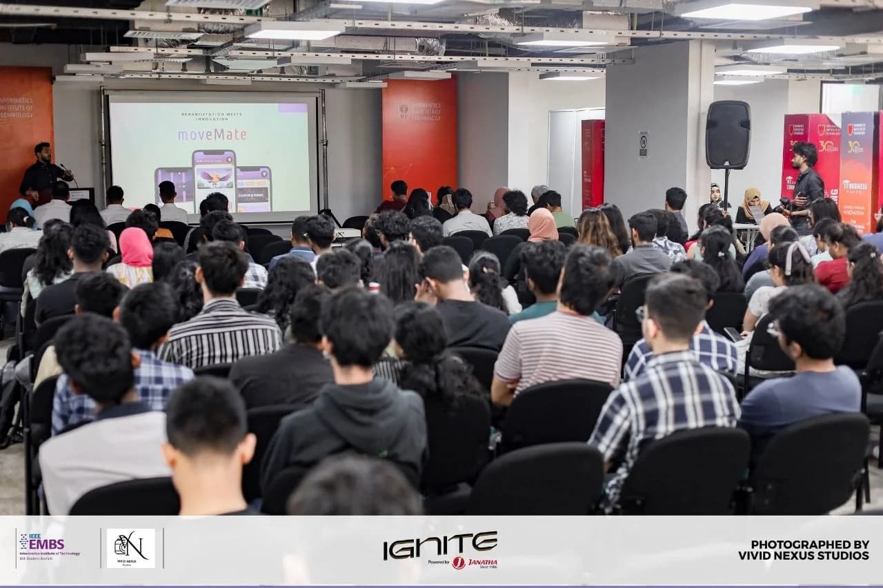 IGNITE: audience members watching the MoveMate presentation
